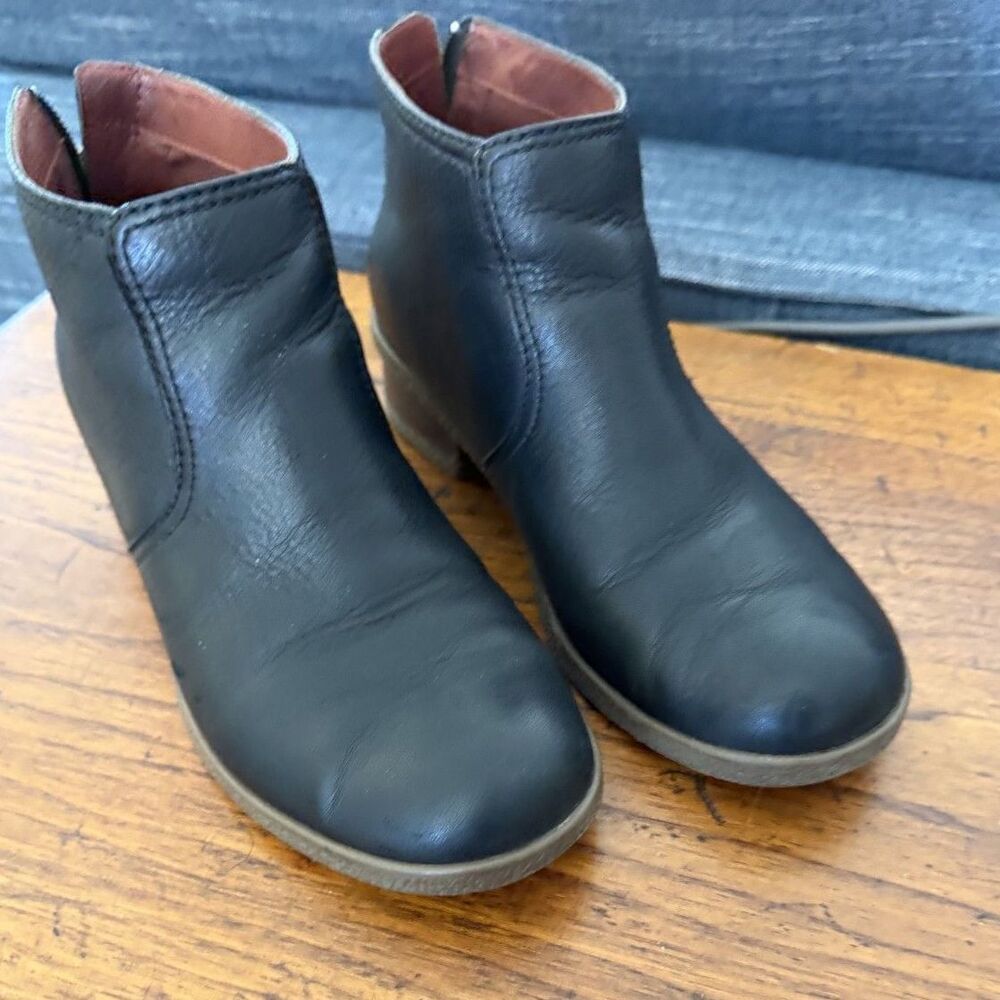Dansko Becki Leather Waterproof Bootie EU 37 Black Back Zipper